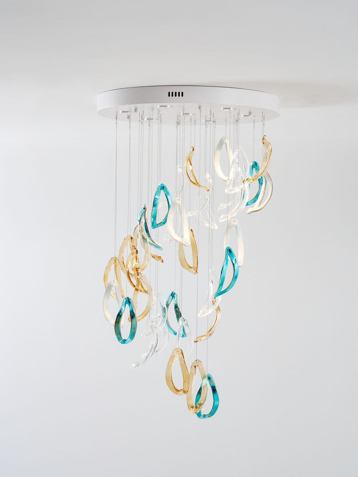 AquaFlux Grand Cascade efecto ondulado vidrio Art Customize lámpara de araña