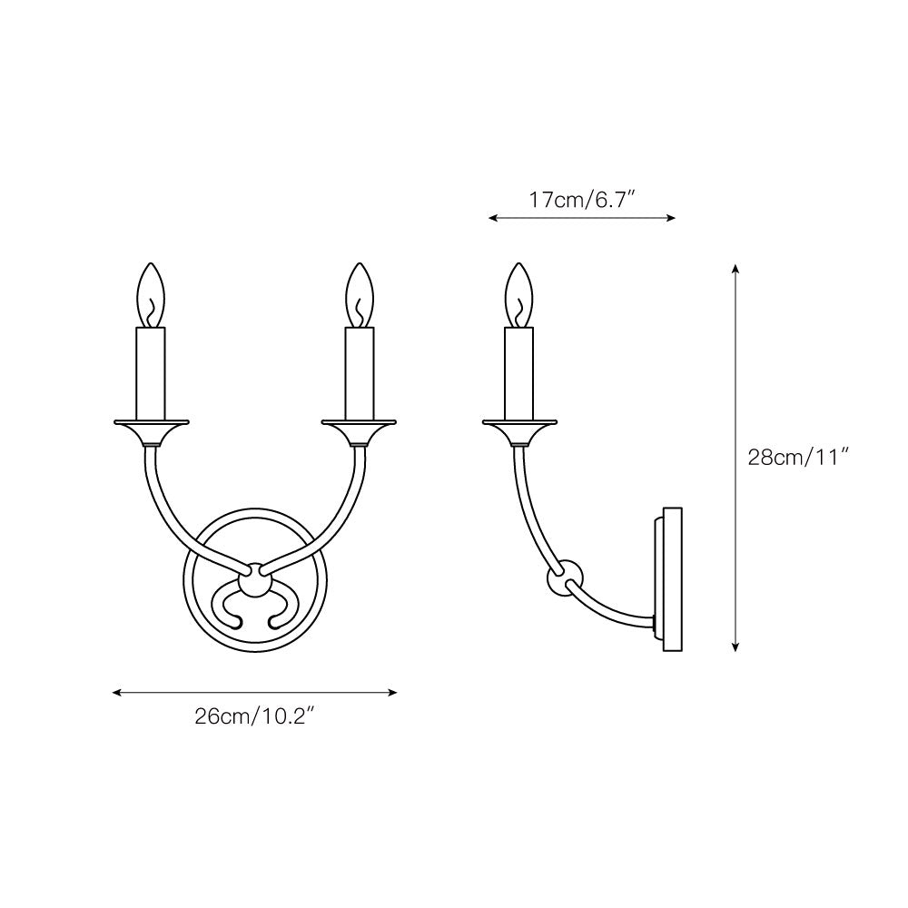Qvistuvys aplique de pared moderno minimalista de metal