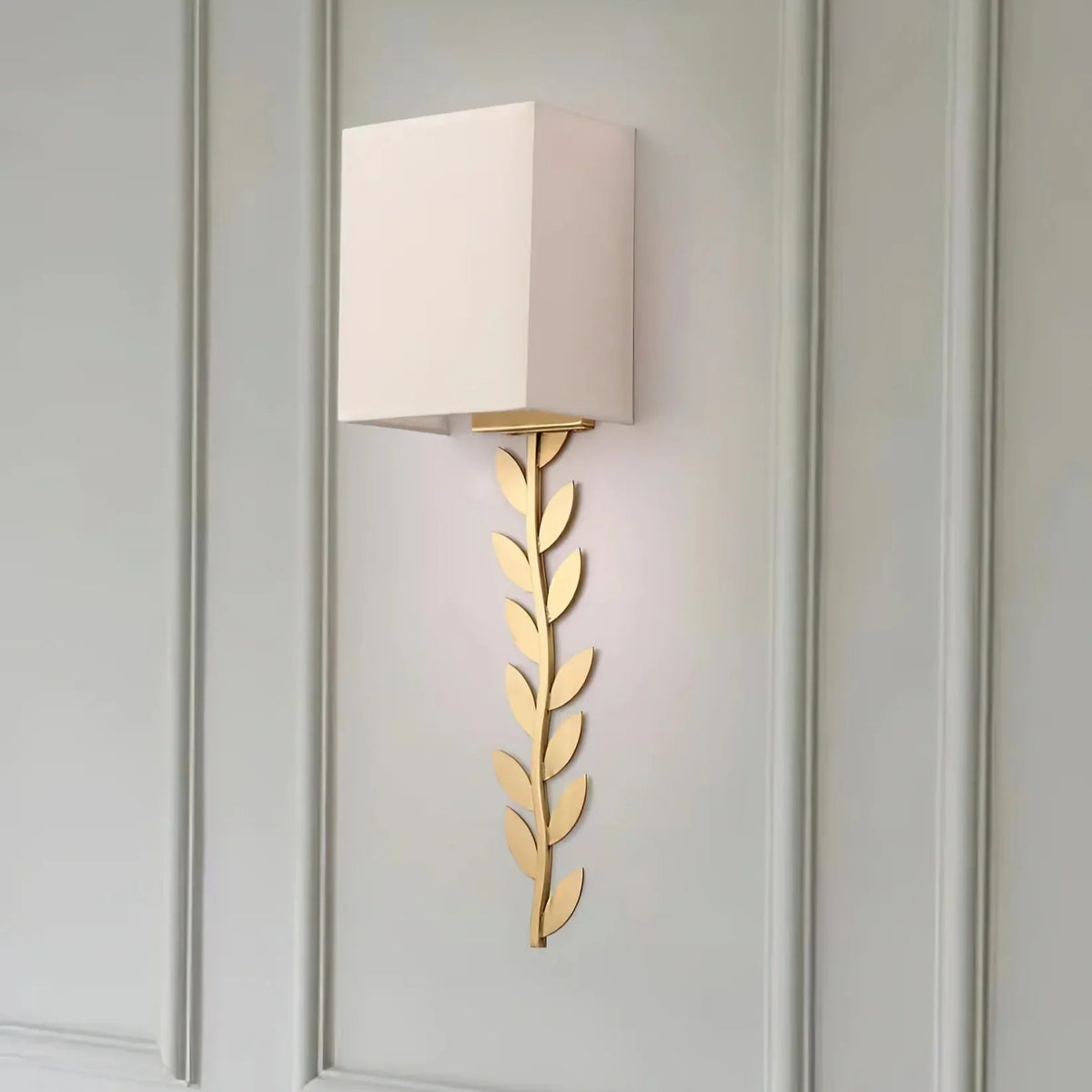 Verve Wall Lamp Brass Leaf Fabric