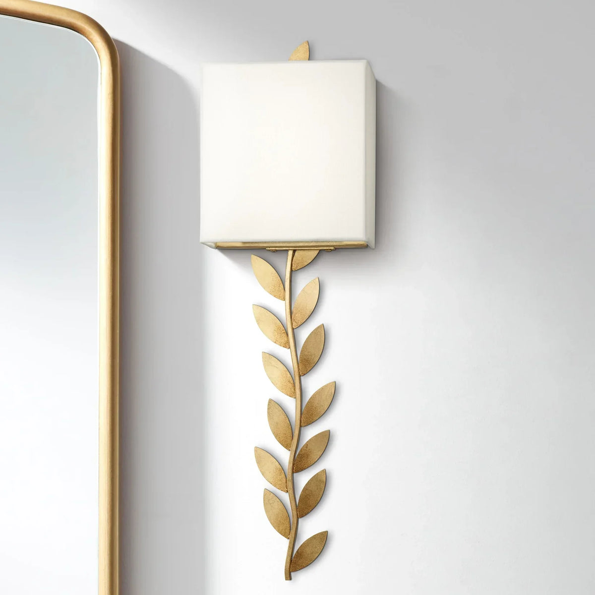 Verve Wall Lamp Brass Leaf Fabric
