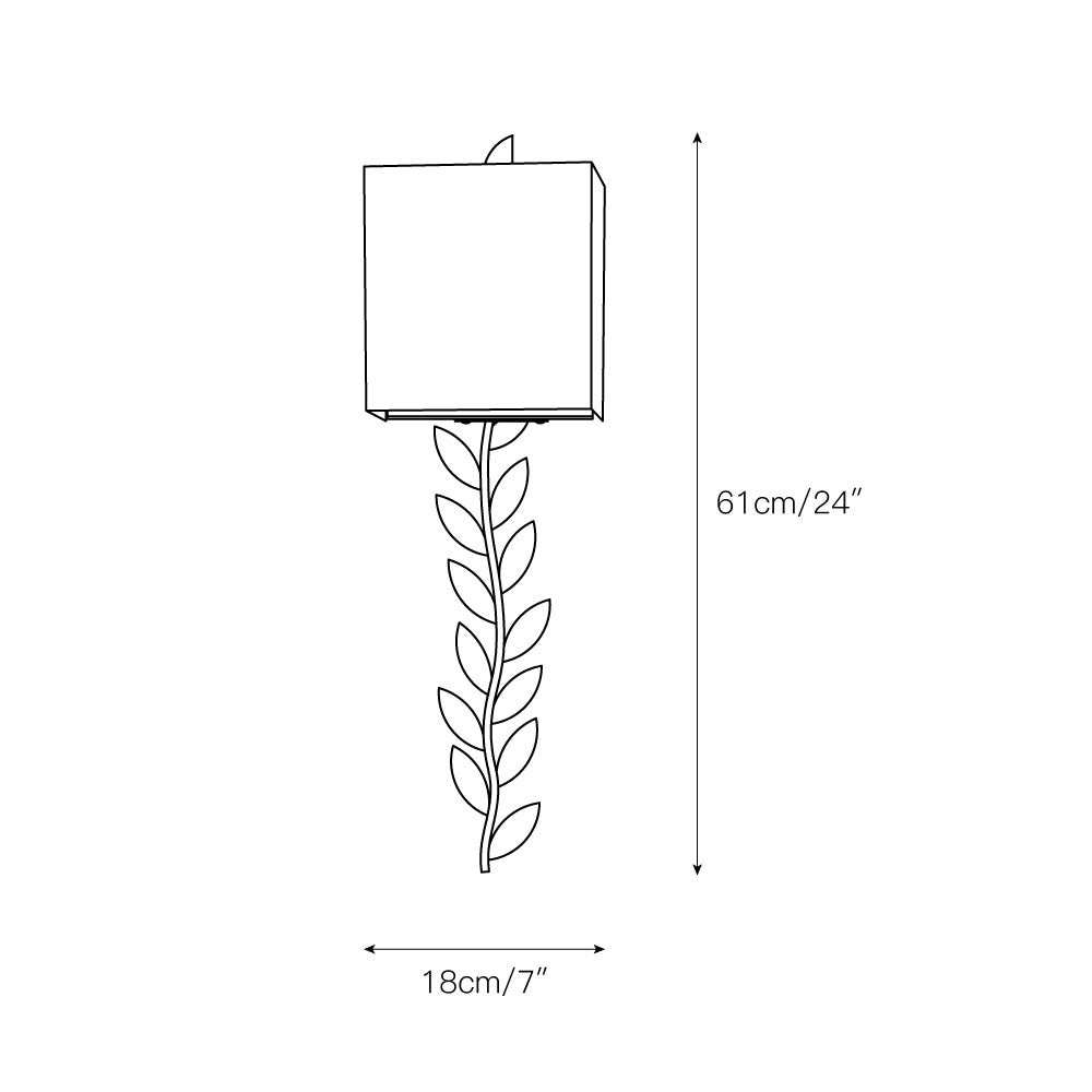 Plotuvyo aplique de pared moderno minimalista Grove de metal, latón y tela