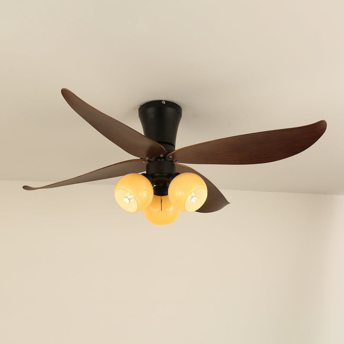 Lunair ventilador de techo con luz Vintage de madera y vidrio