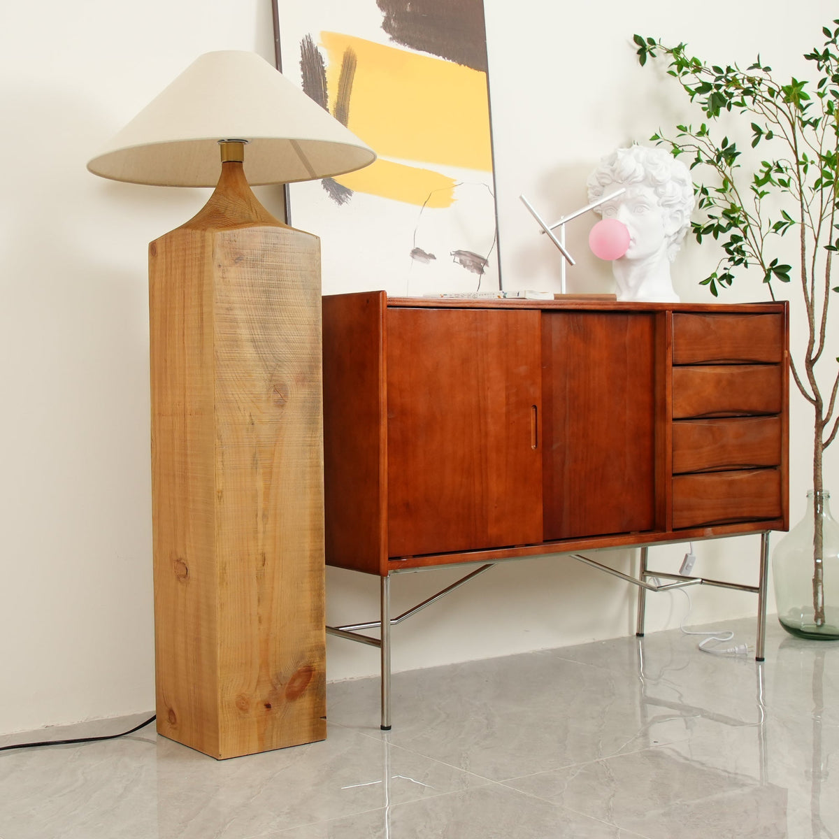 Rustica lámpara de pie Timber Column