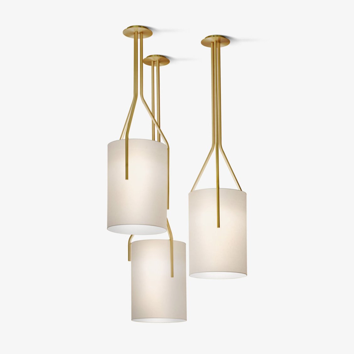 Cex lámpara de araña LED 3-luces latón moderna