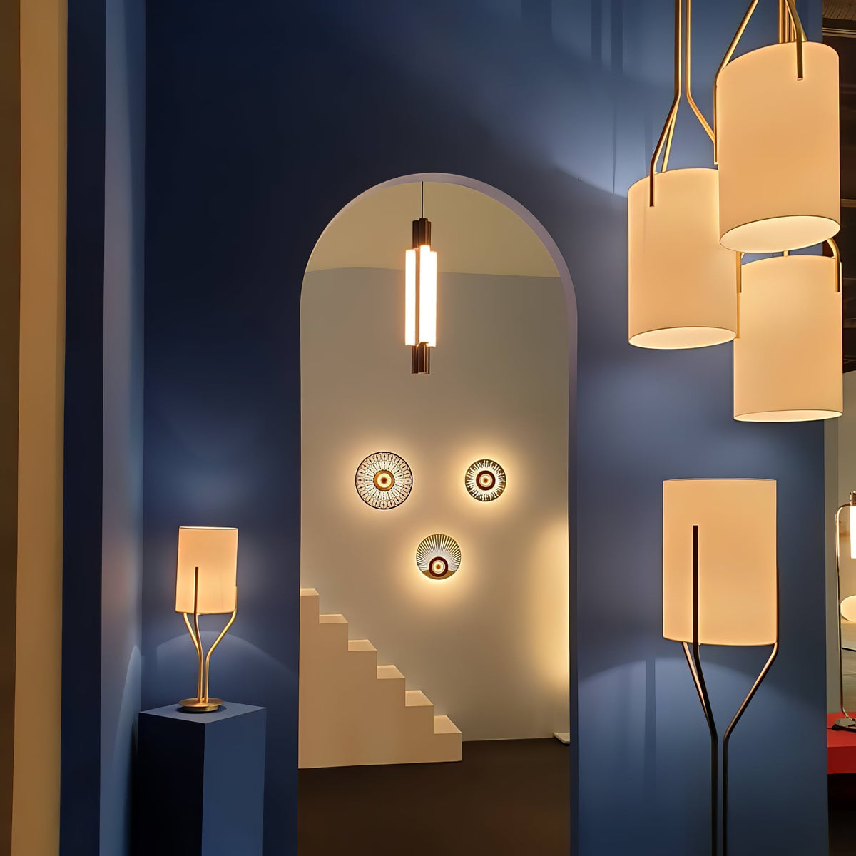 Cex lámpara de araña LED 3-luces latón moderna