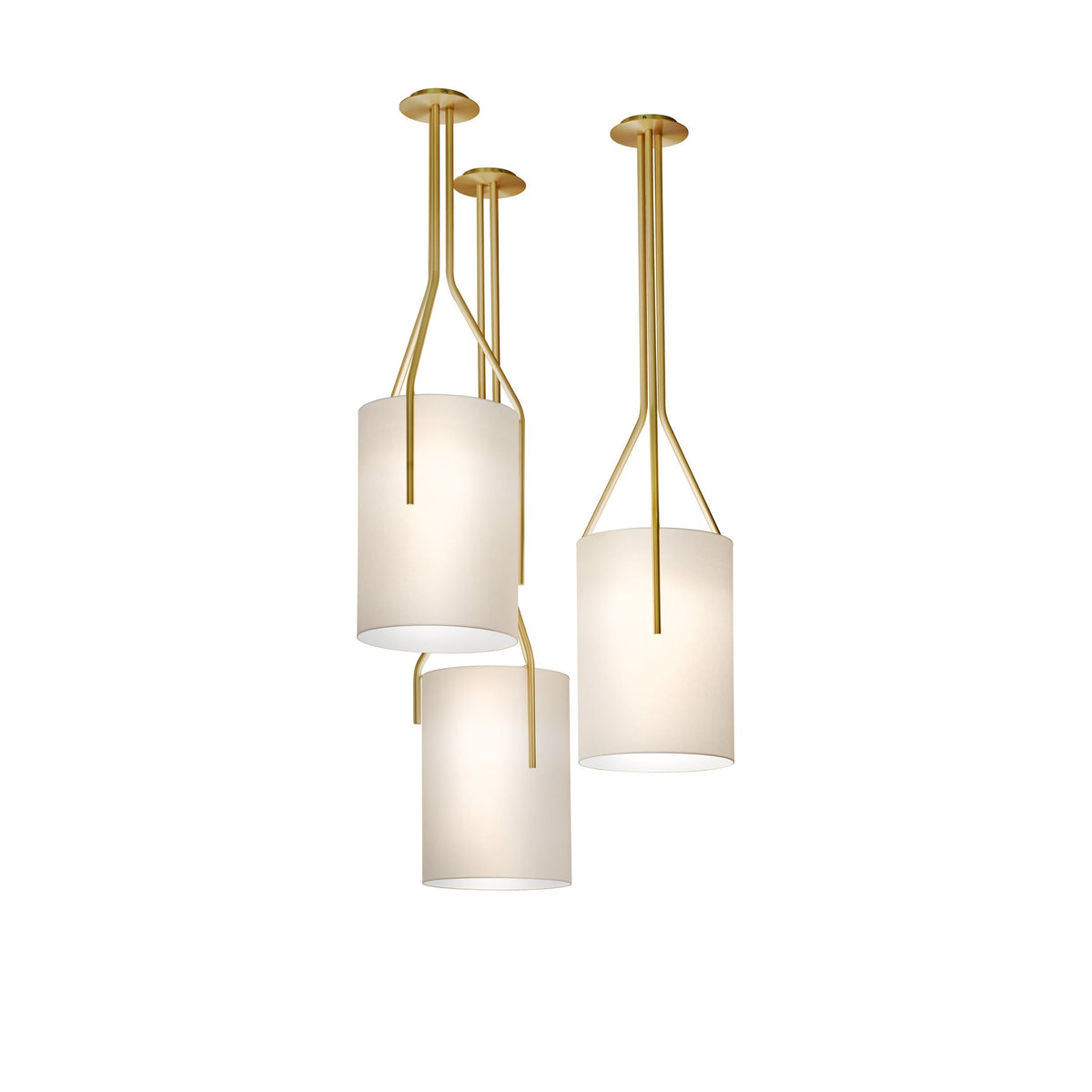 Cex lámpara de araña LED 3-luces latón moderna