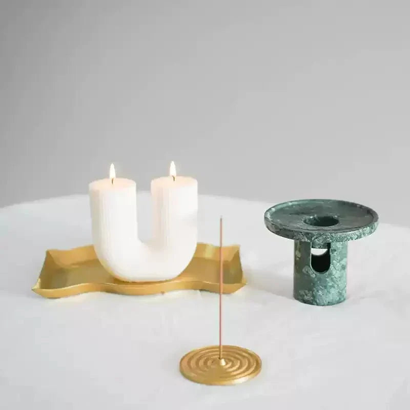 Calven Pillar mármol Soporte para velas