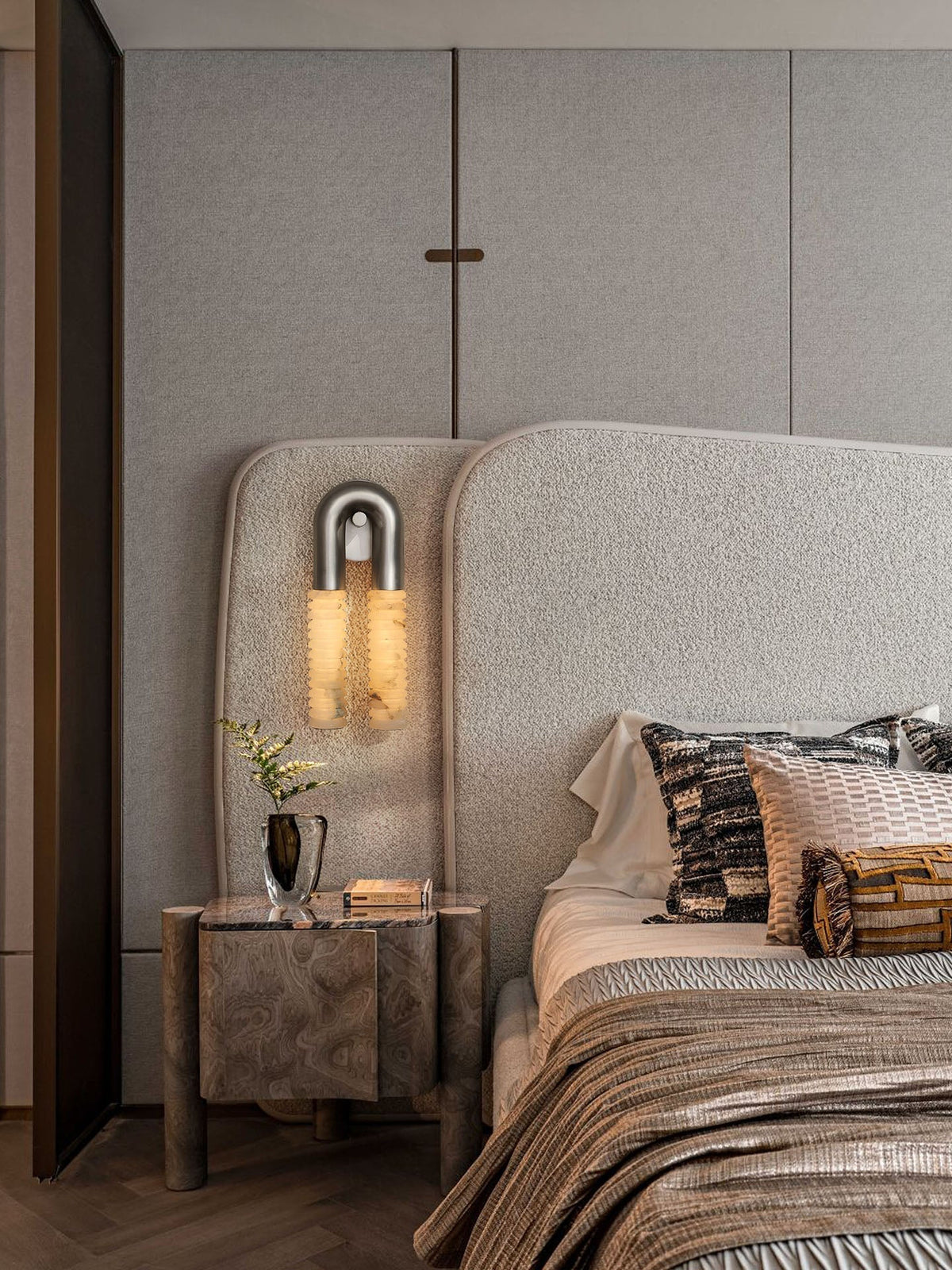 Talbe alabastro Arc Ridge aplique de pared moderno