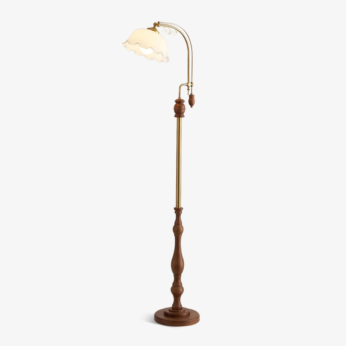 Darisel lámpara de pie de madera vintage