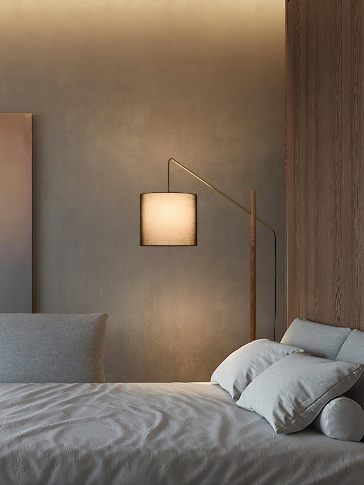 Nyvariol lámpara de pie minimalista de madera