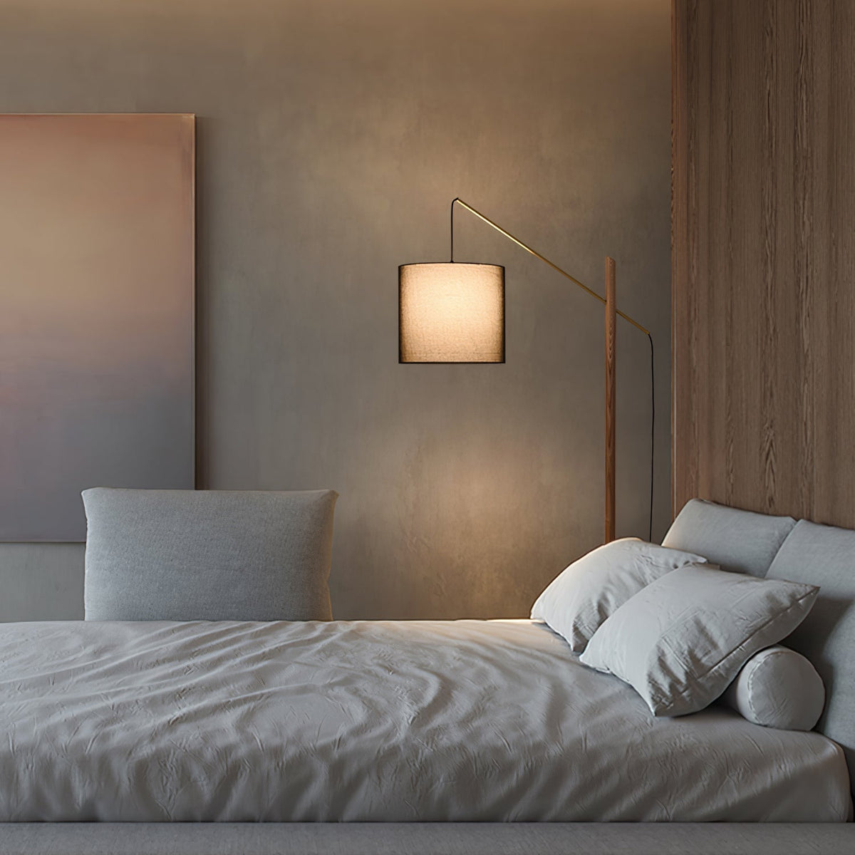 Nyvariol lámpara de pie minimalista de madera