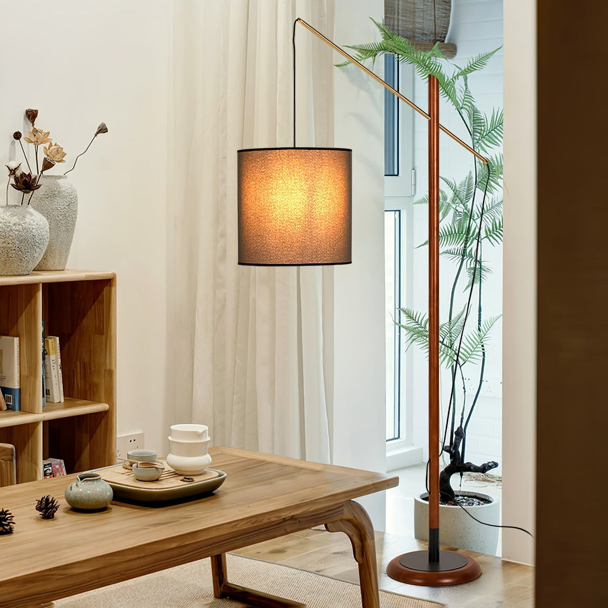 Nyvariol lámpara de pie minimalista de madera