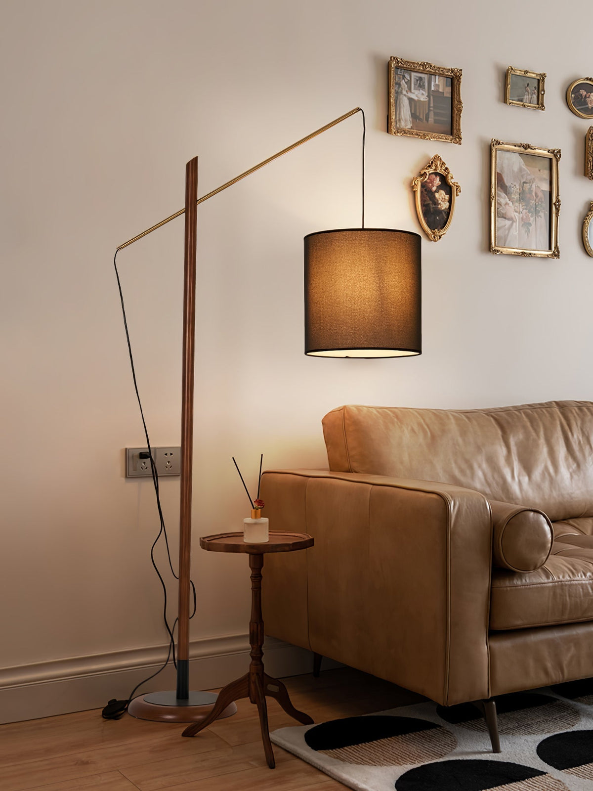 Nyvariol lámpara de pie minimalista de madera