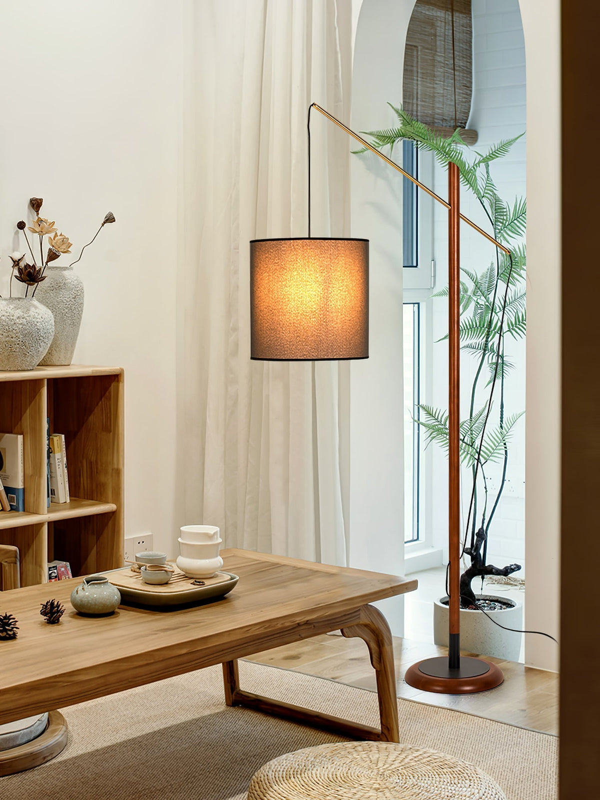 Nyvariol lámpara de pie minimalista de madera