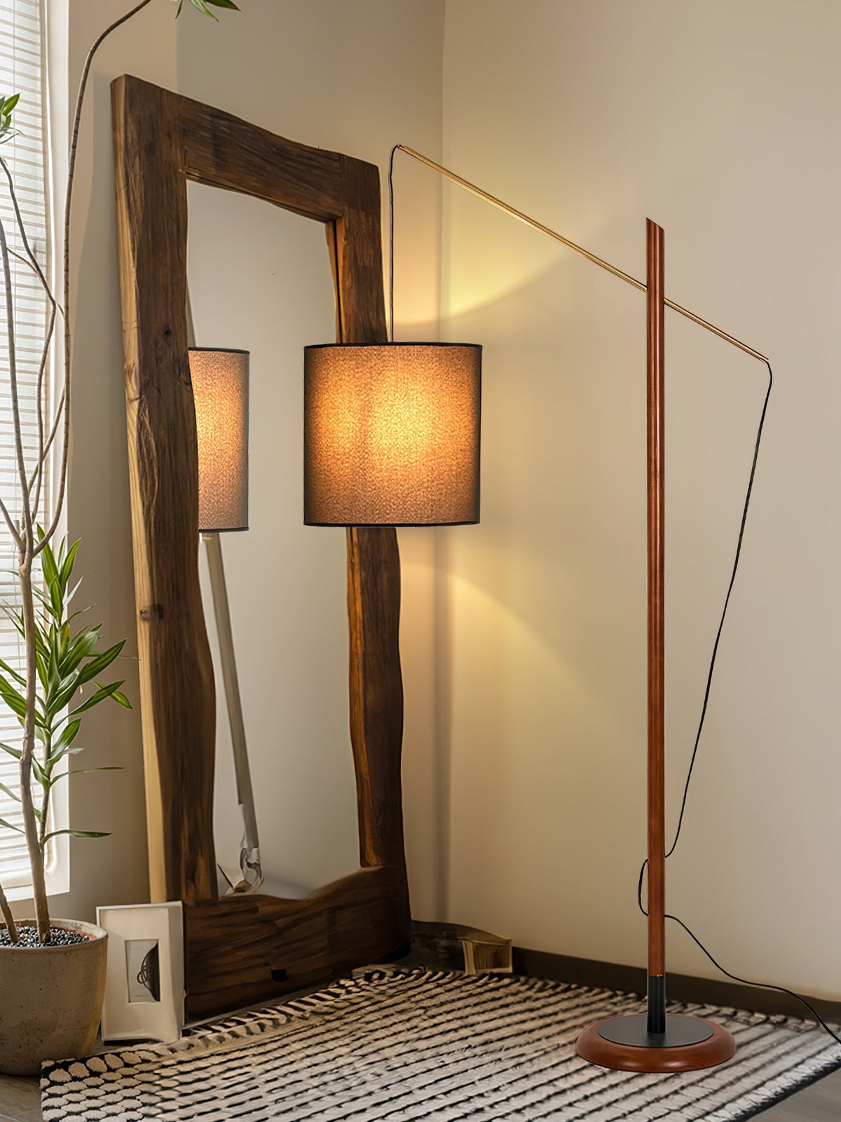 Nyvariol lámpara de pie minimalista de madera