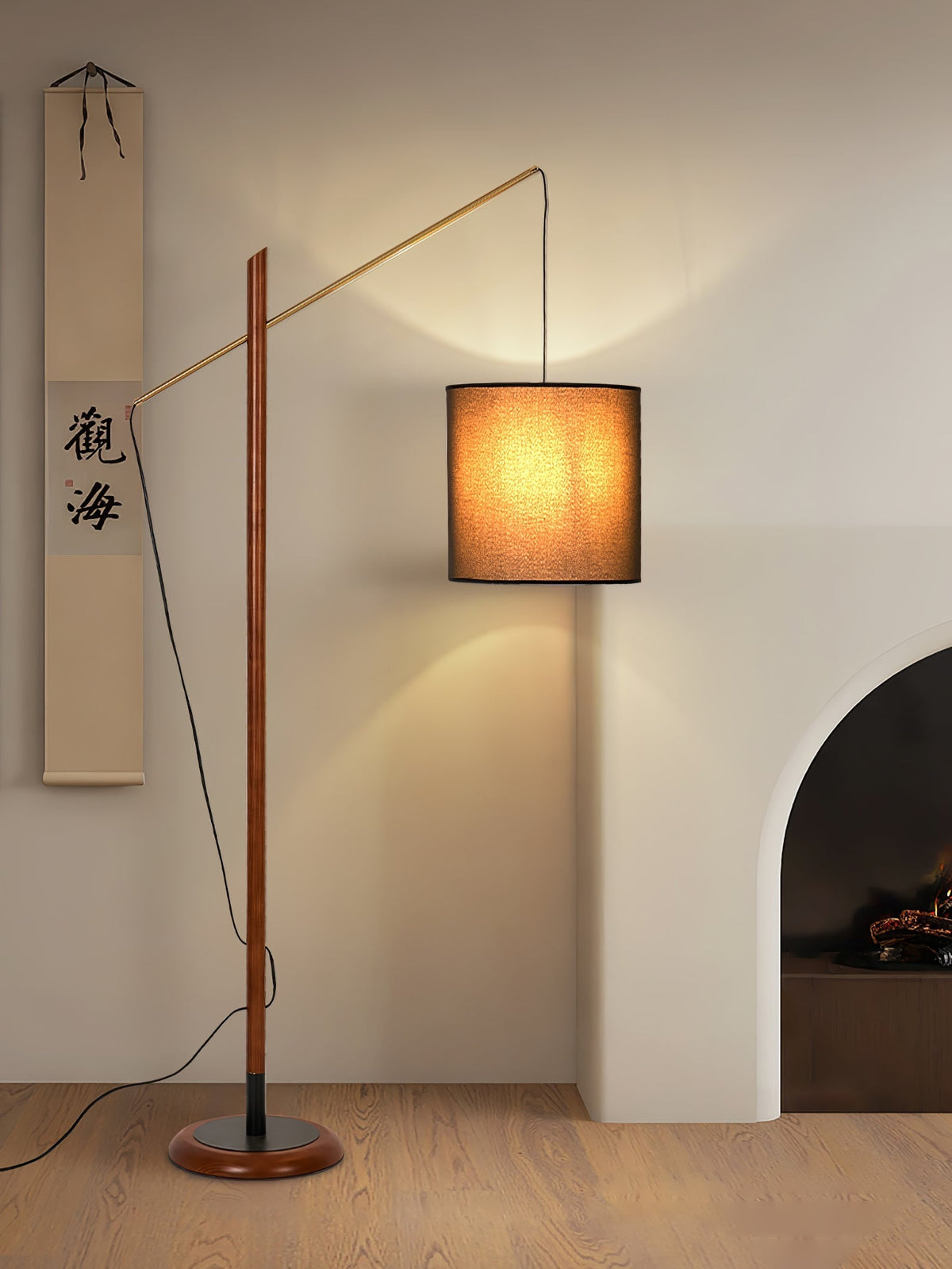 Nyvariol lámpara de pie minimalista de madera