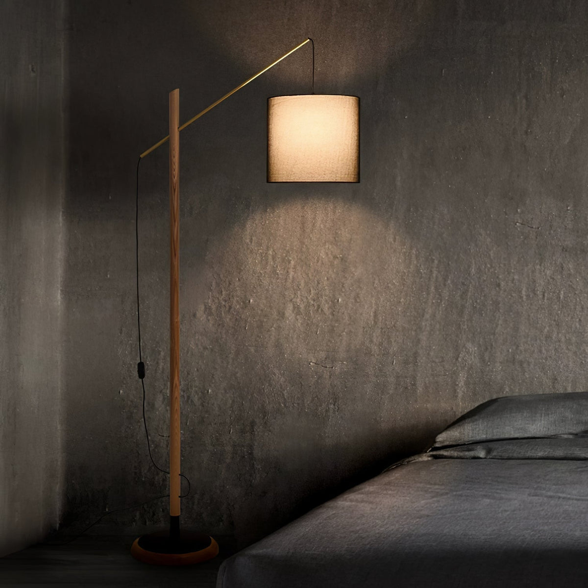 Nyvariol lámpara de pie minimalista de madera