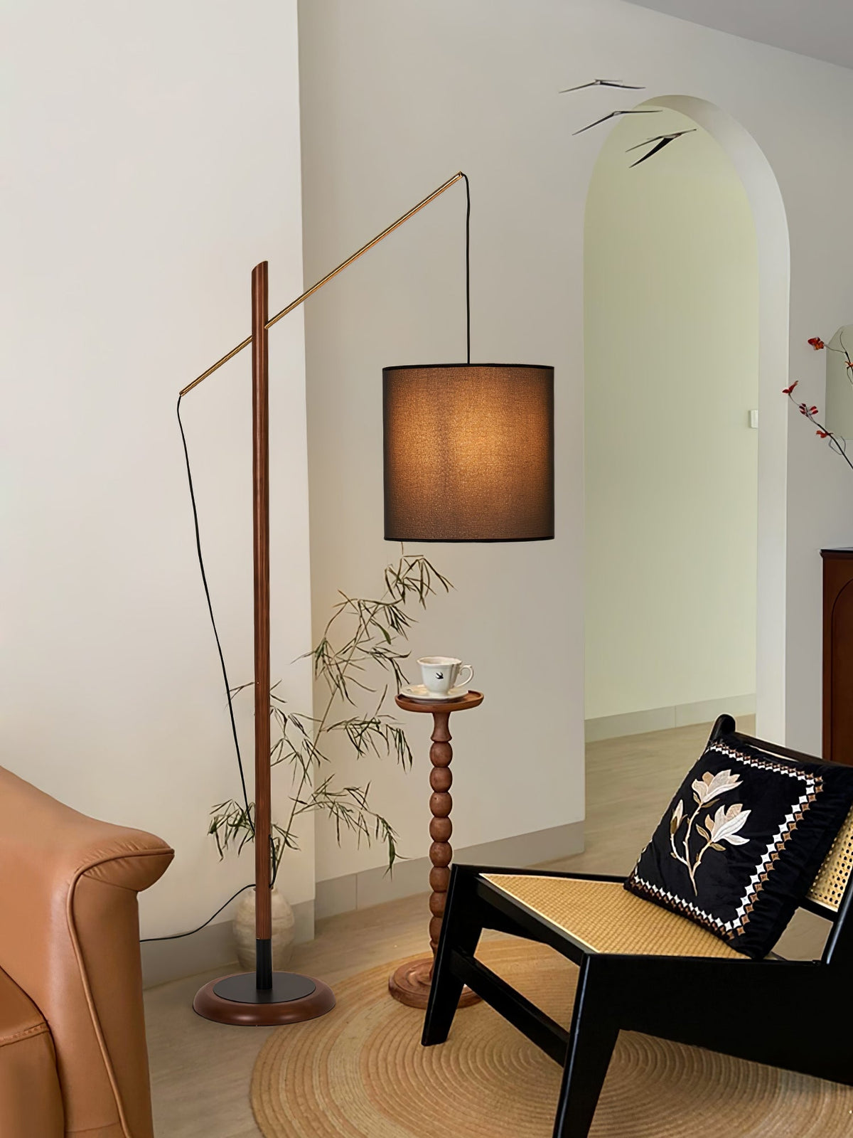 Nyvariol lámpara de pie minimalista de madera