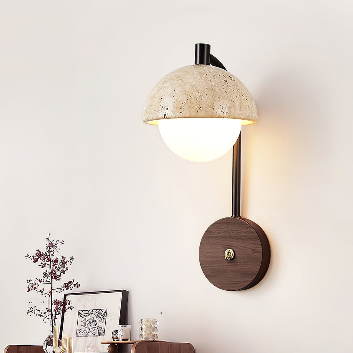 Ormaren aplique de pared en travertino