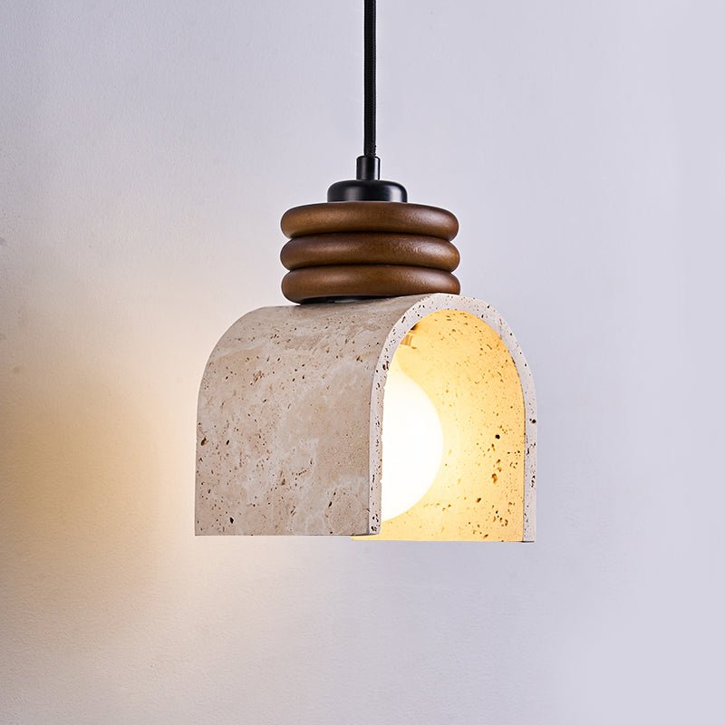 Quinn lámpara colgante moderna en travertino amarillo