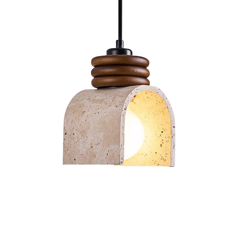 Quinn lámpara colgante moderna en travertino amarillo