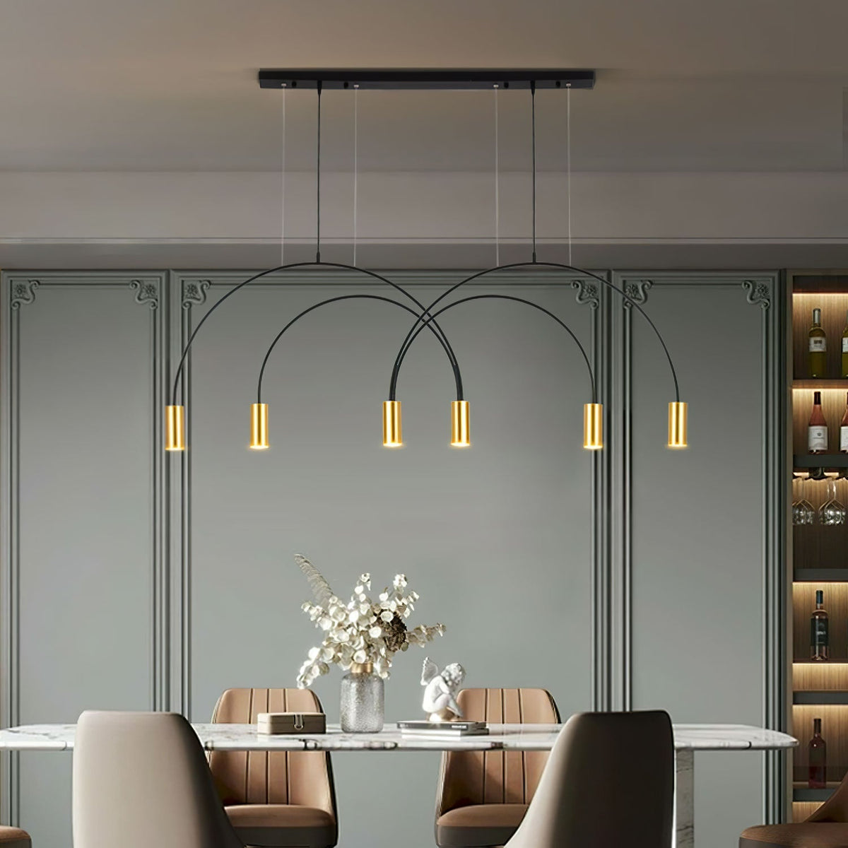 Noriel lámpara colgante minimalista con cilindros superpuestos para comedor cilíndrico
