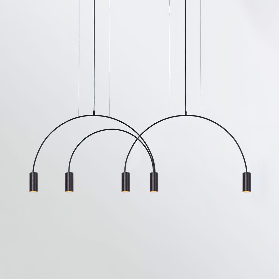 Noriel lámpara colgante minimalista con cilindros superpuestos para comedor cilíndrico