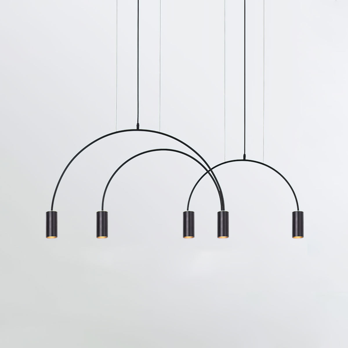 Noriel lámpara colgante minimalista con cilindros superpuestos para comedor cilíndrico