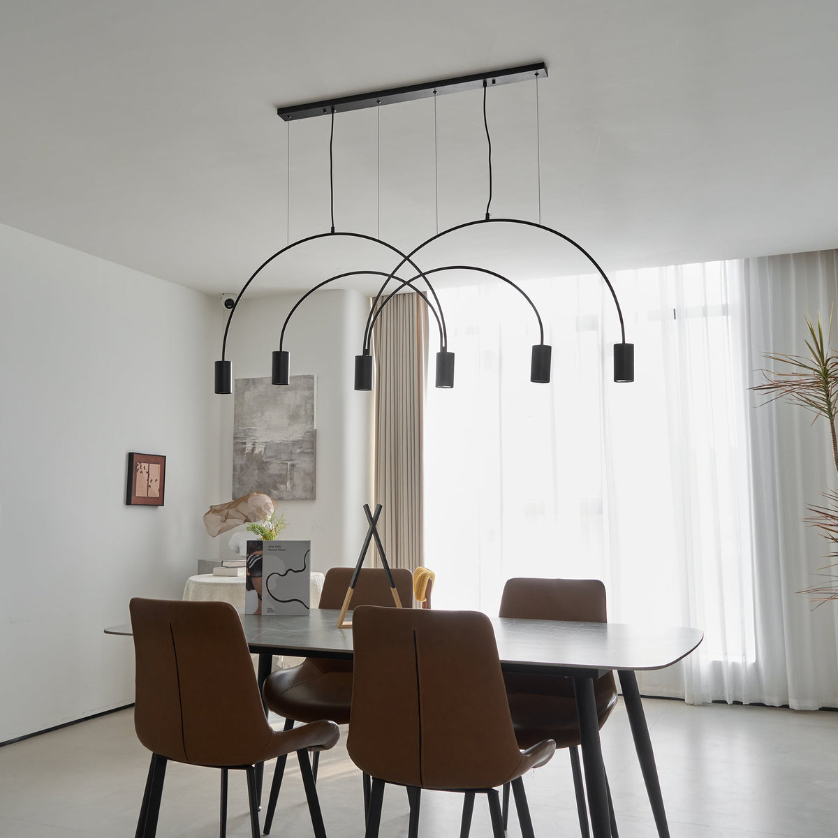 Noriel lámpara colgante minimalista con cilindros superpuestos para comedor cilíndrico