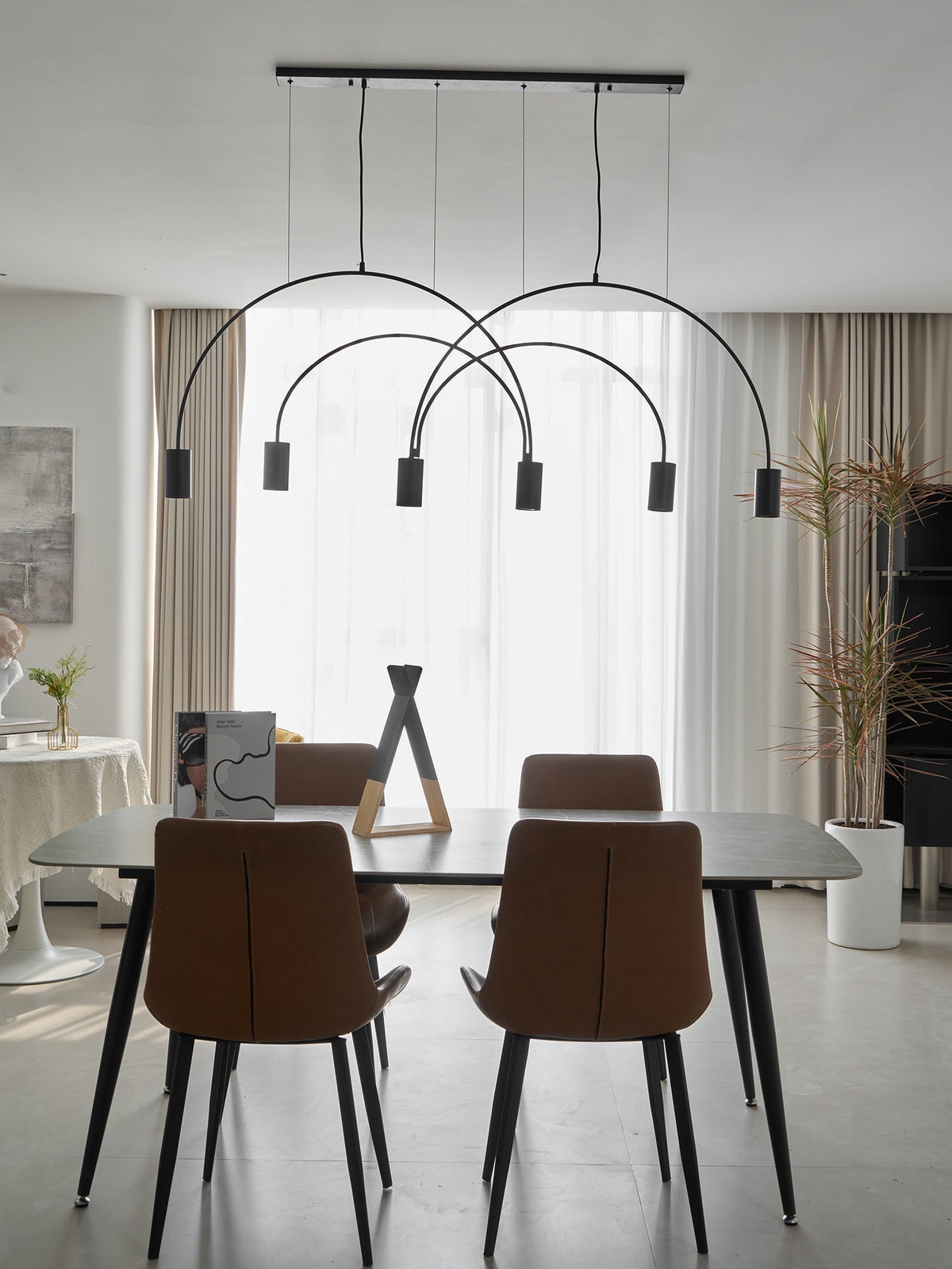 Noriel lámpara colgante minimalista con cilindros superpuestos para comedor cilíndrico