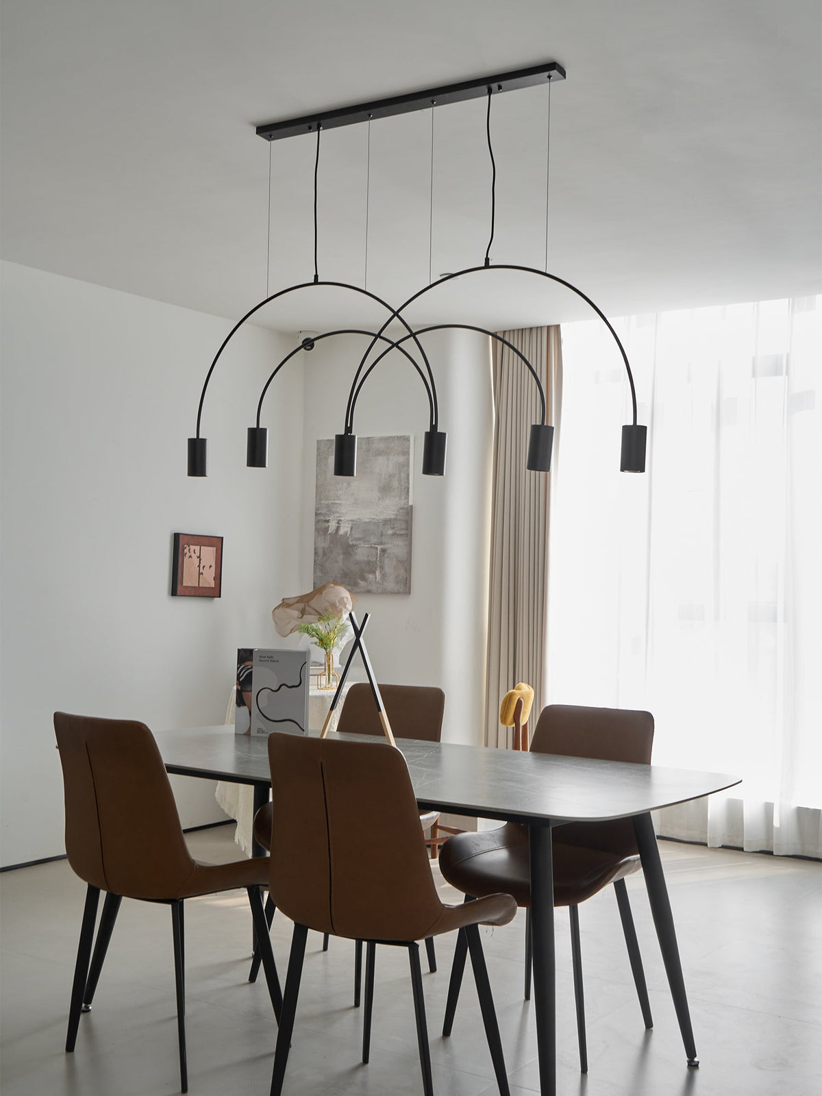 Noriel lámpara colgante minimalista con cilindros superpuestos para comedor cilíndrico
