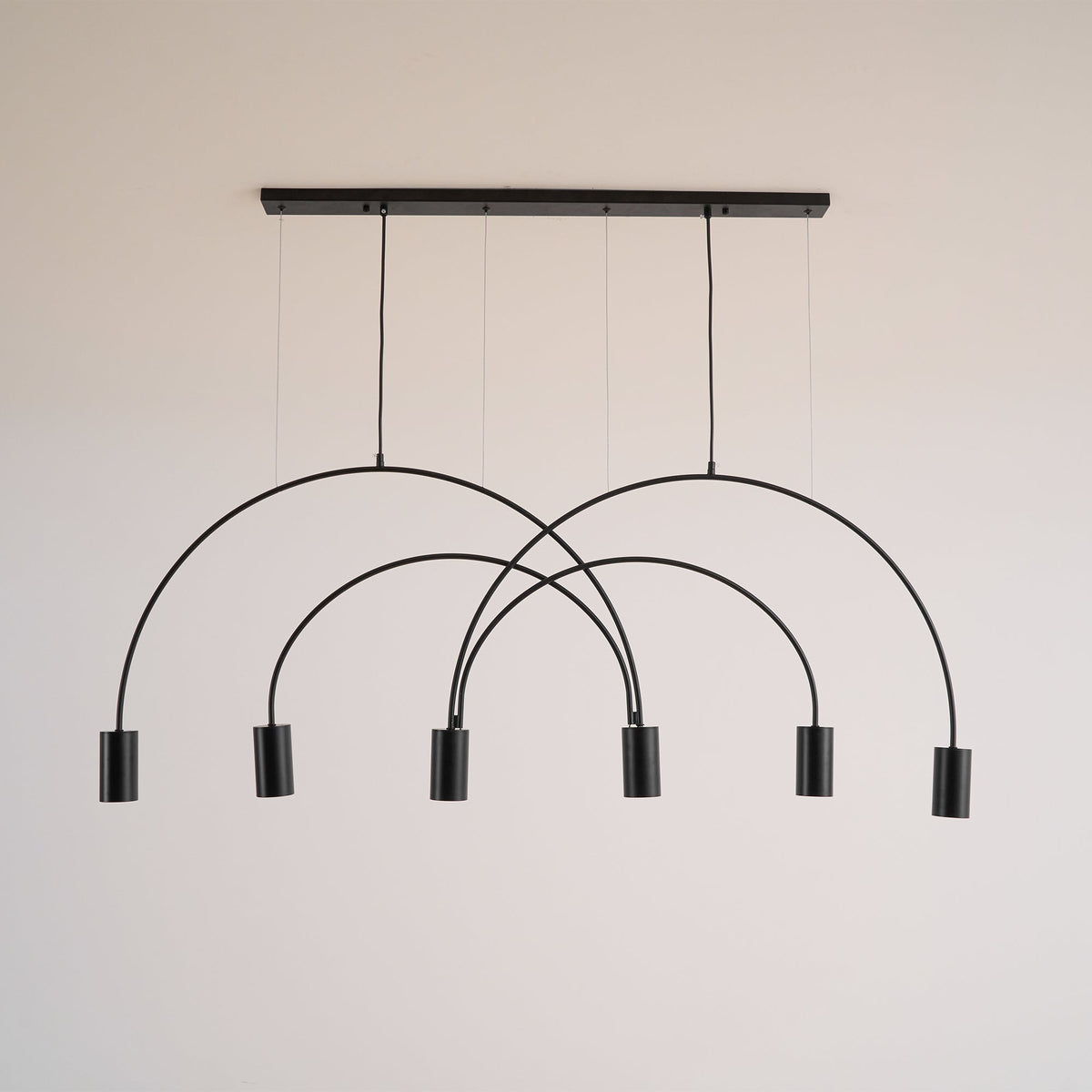 Noriel lámpara colgante minimalista con cilindros superpuestos para comedor cilíndrico