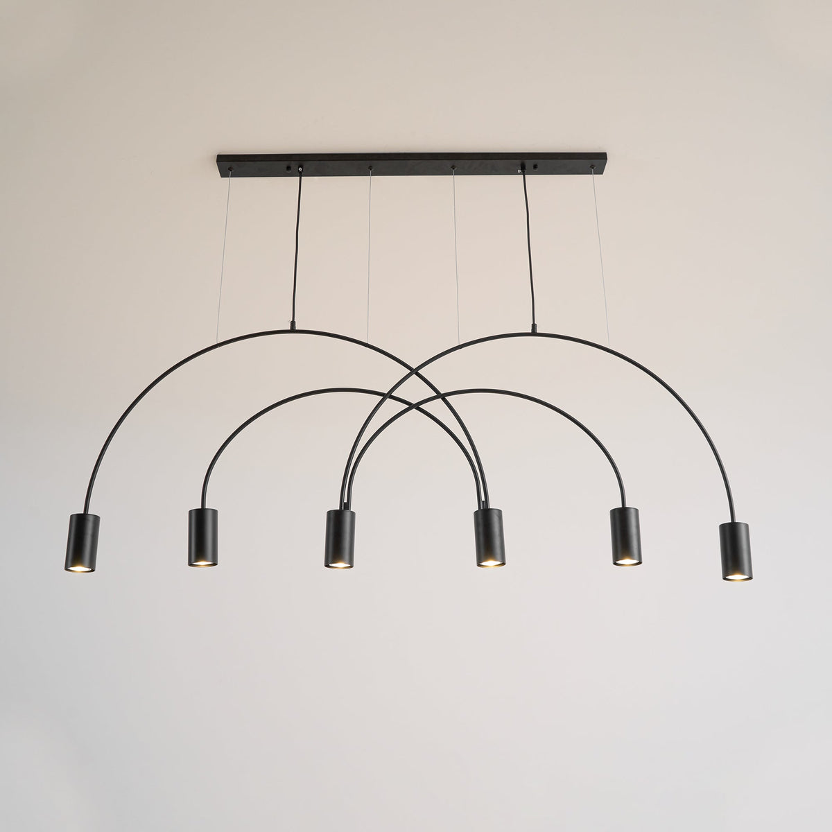 Noriel lámpara colgante minimalista con cilindros superpuestos para comedor cilíndrico