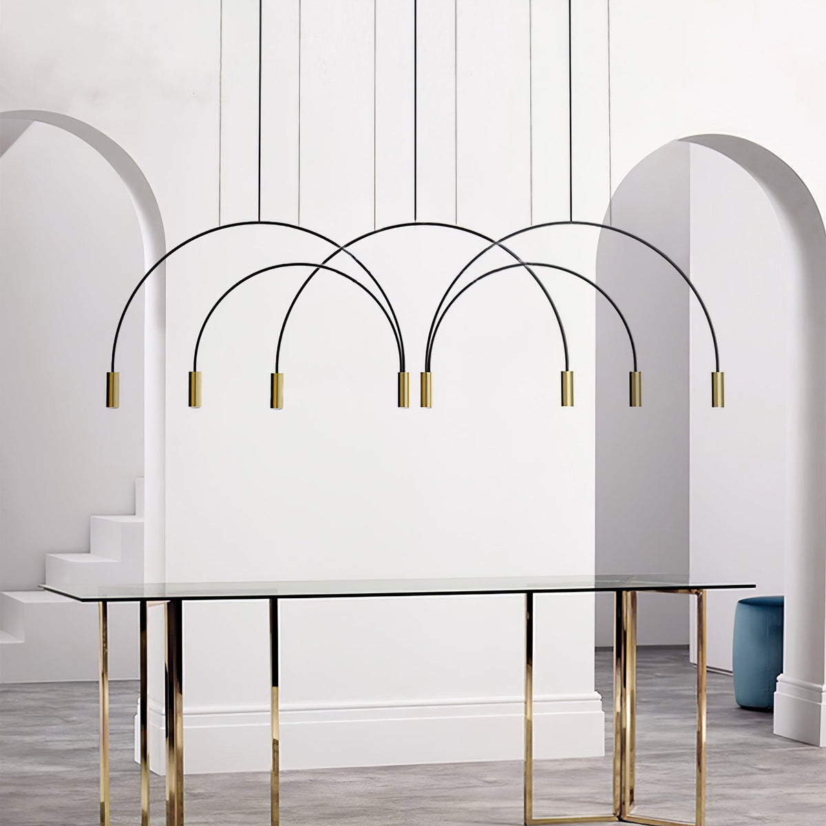 Noriel lámpara colgante minimalista con cilindros superpuestos para comedor cilíndrico