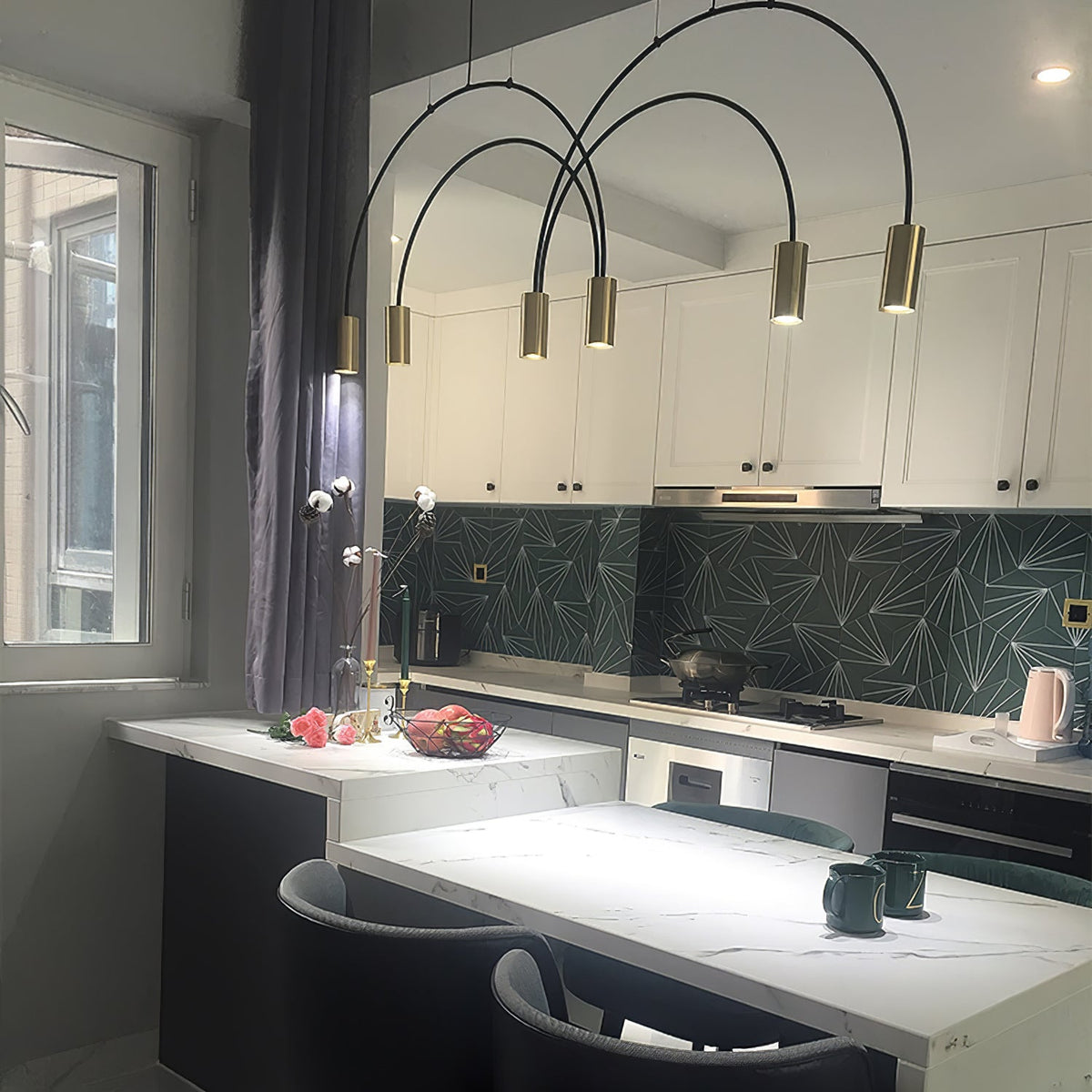 Noriel lámpara colgante minimalista con cilindros superpuestos para comedor cilíndrico