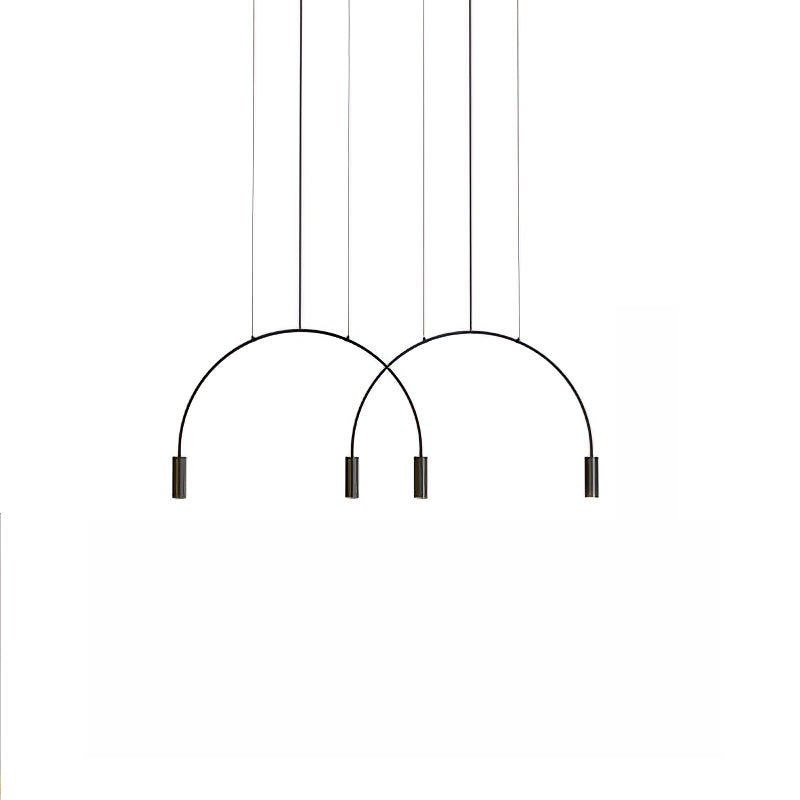 Noriel lámpara colgante minimalista con cilindros superpuestos para comedor cilíndrico