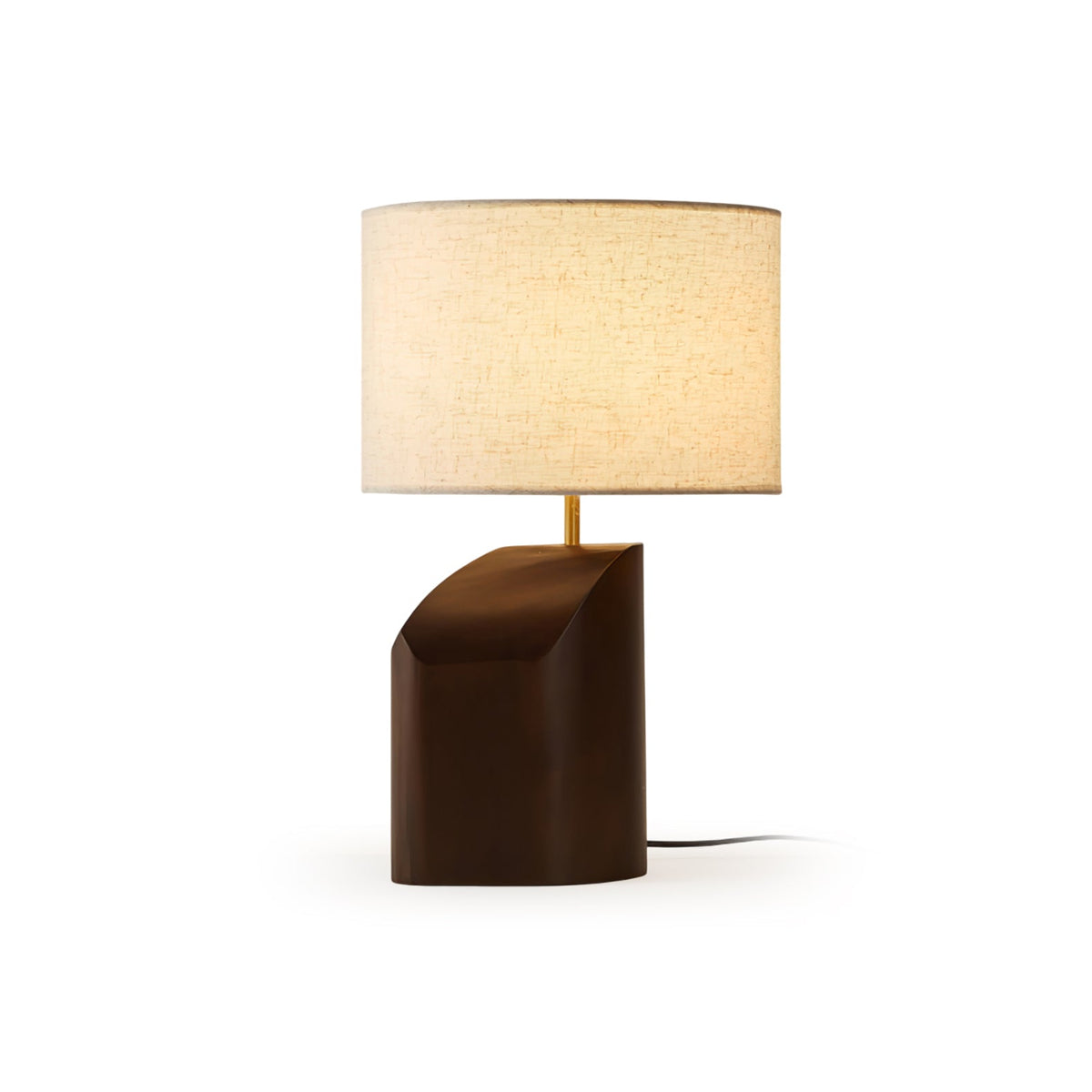 Halene lámpara de mesa de madera y tejido