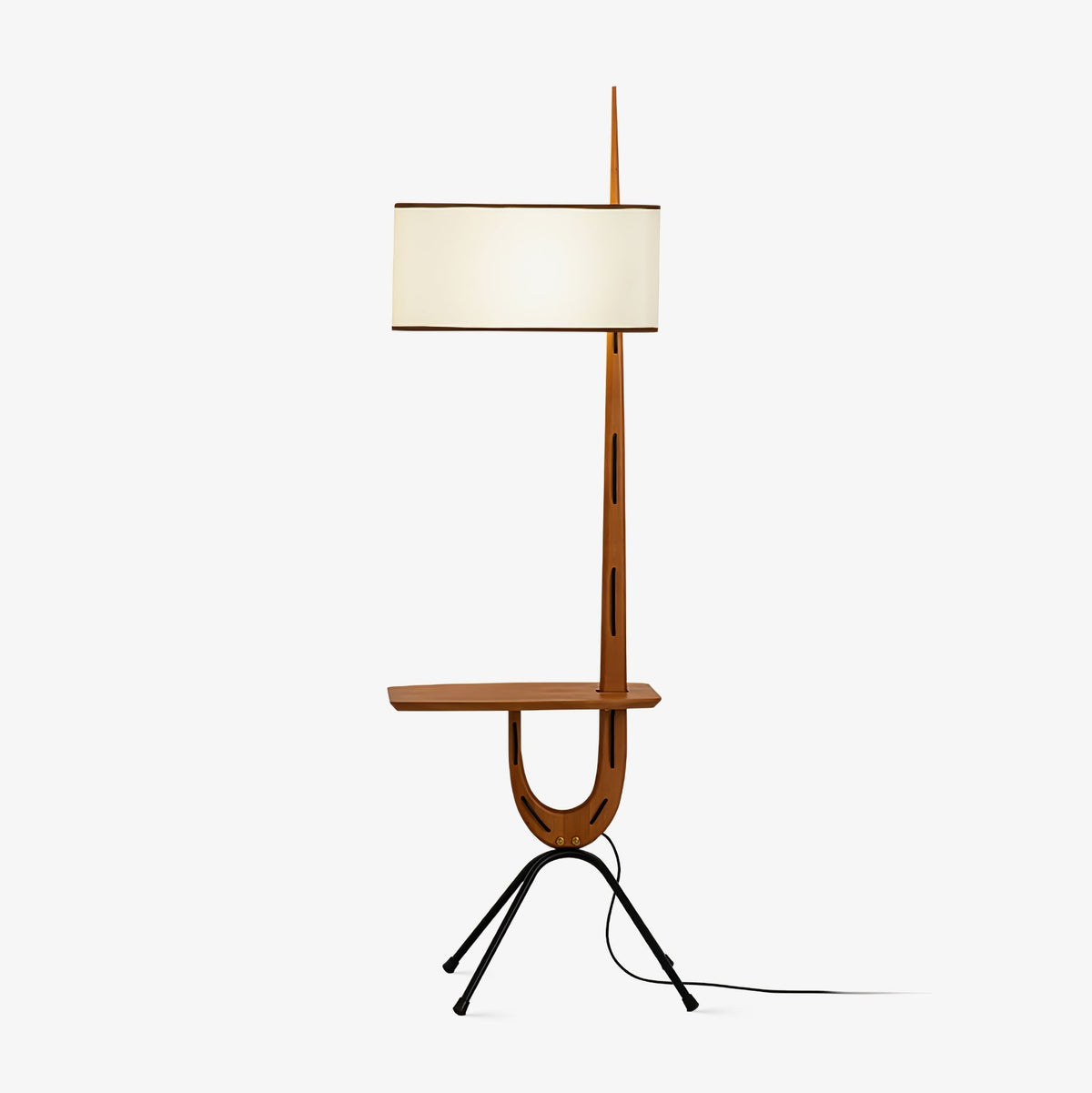 Vemara lámpara de pie de madera estilo mid-century