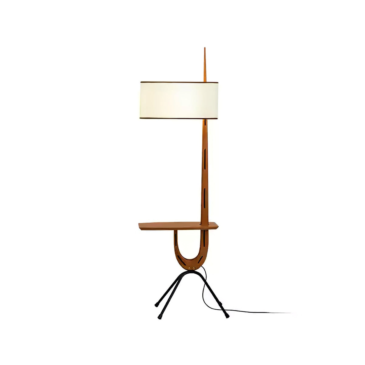 Vemara lámpara de pie de madera estilo mid-century