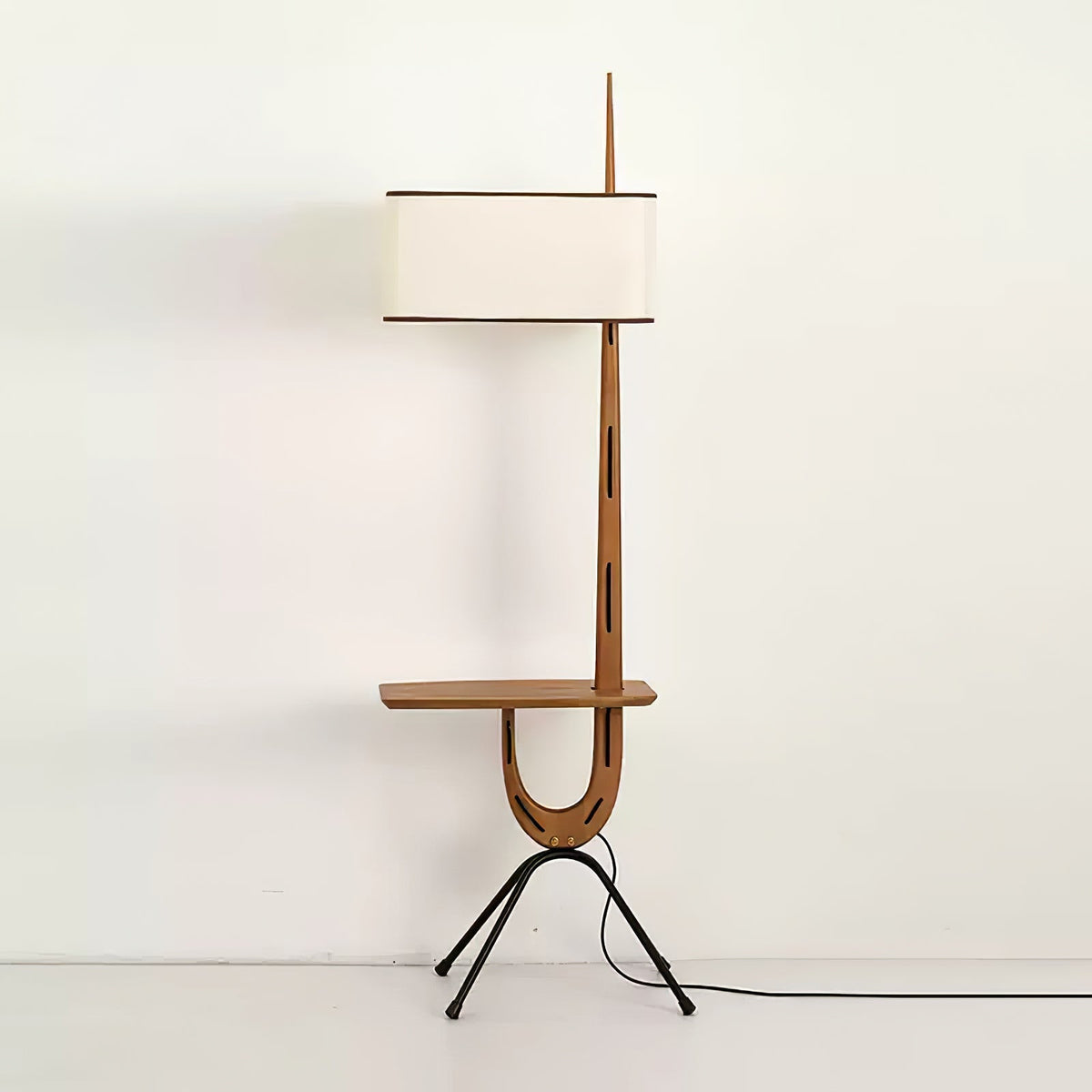 Vemara lámpara de pie de madera estilo mid-century
