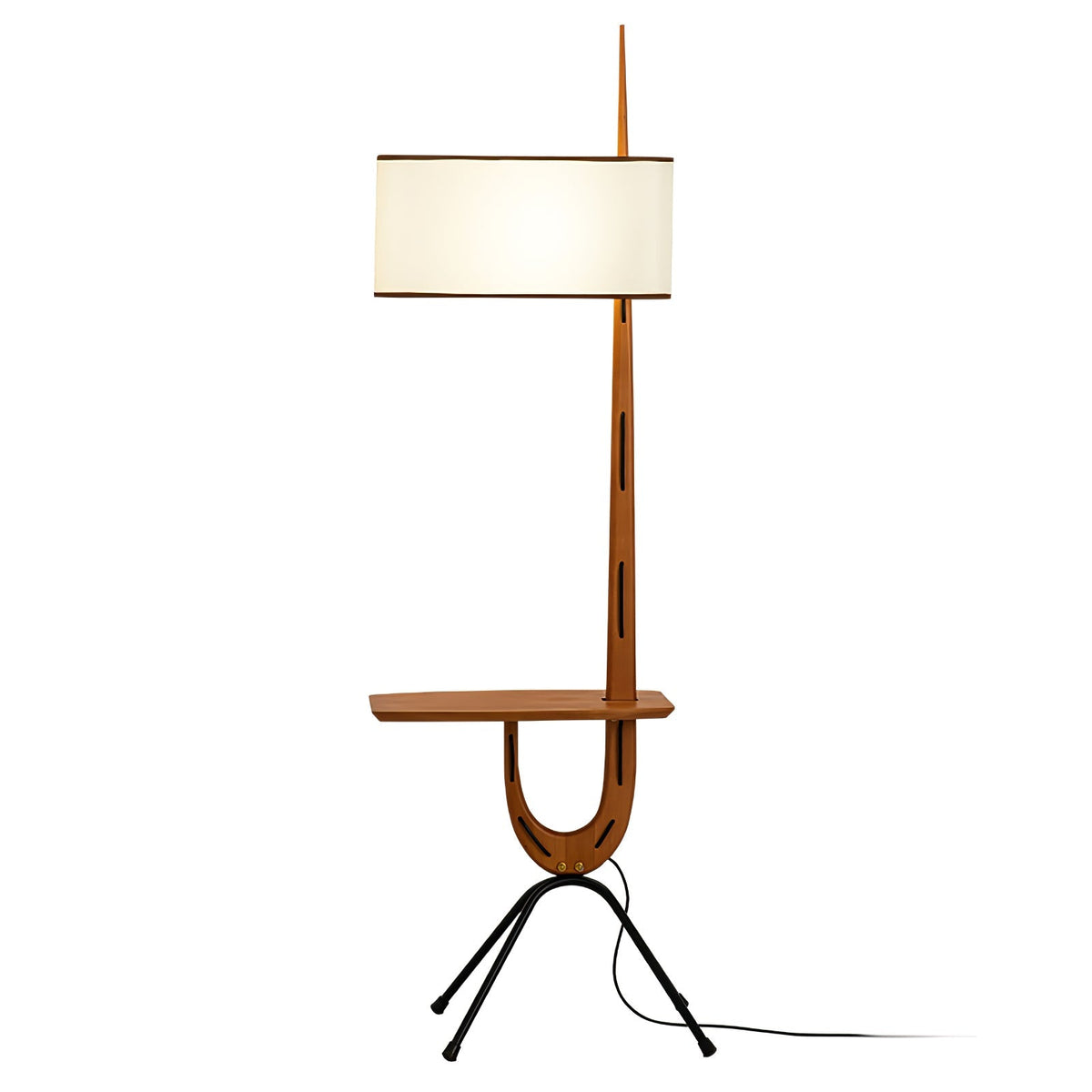 Vemara lámpara de pie de madera estilo mid-century