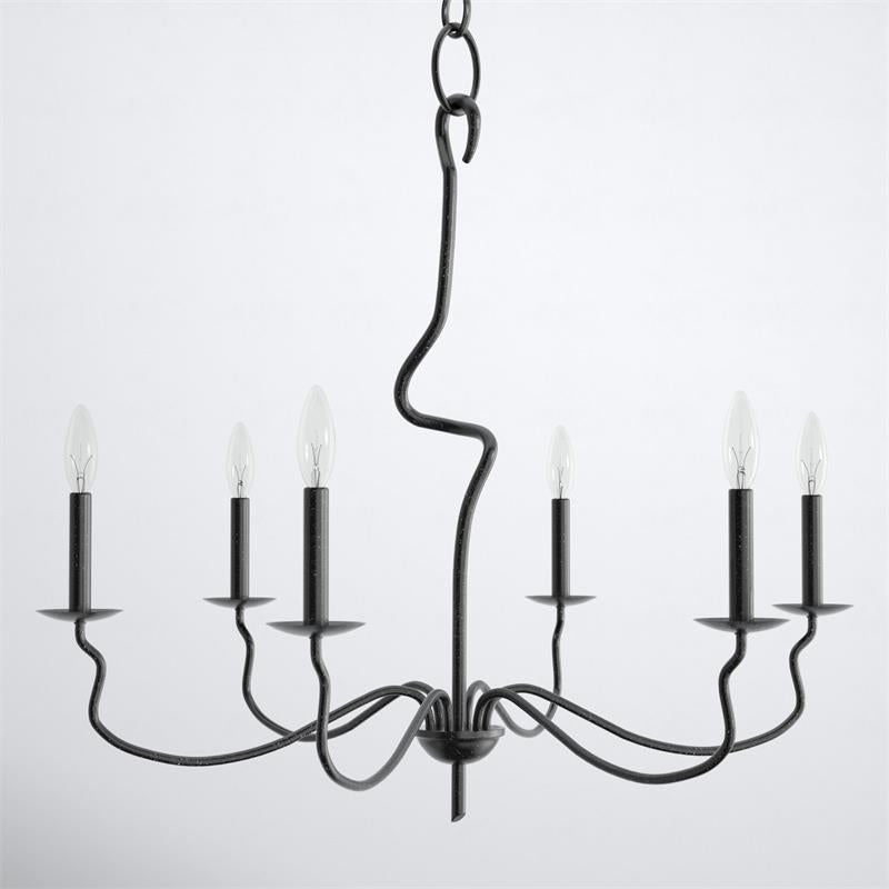 Rauduvyo lámpara de araña moderna minimalista industrial de metal