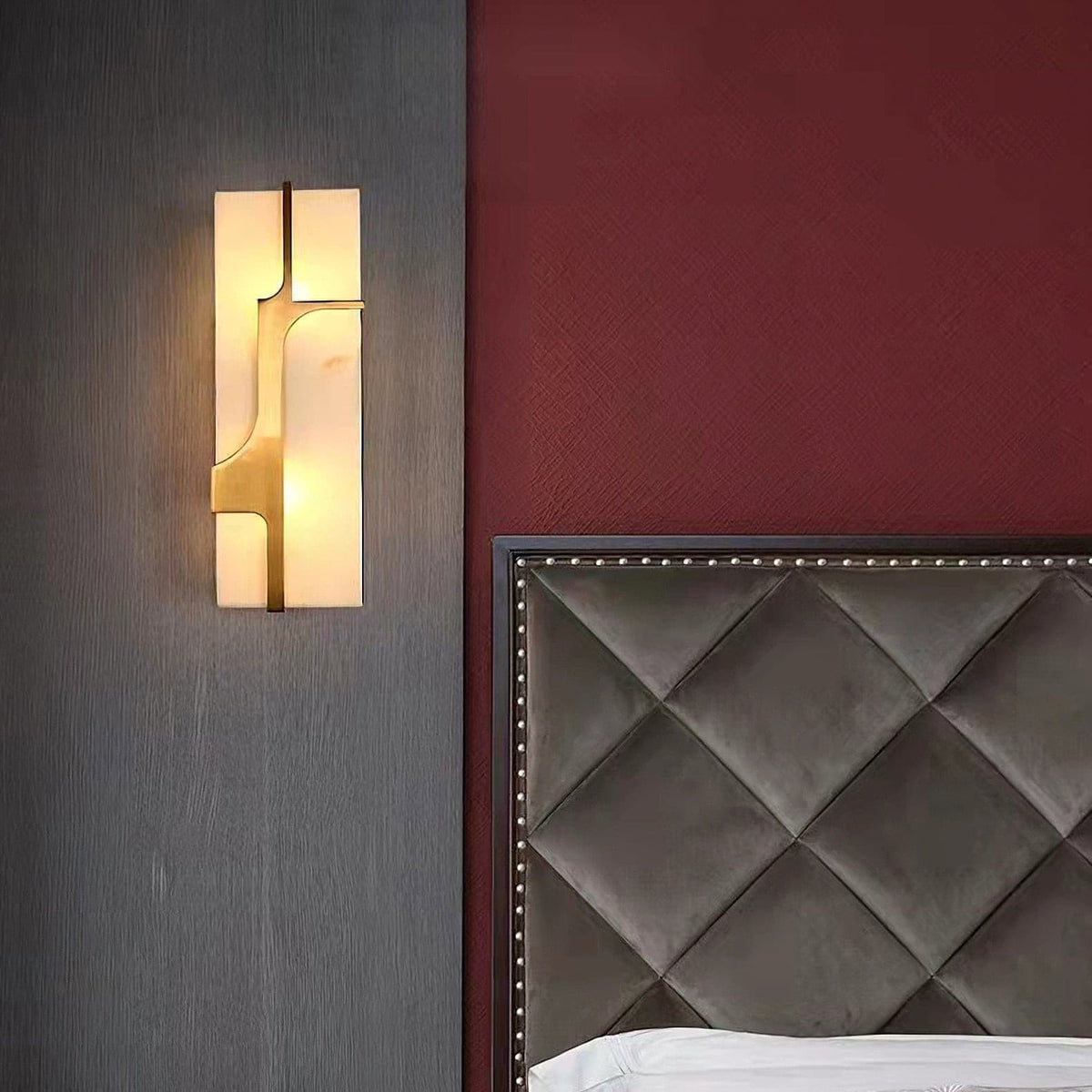 Ariel aplique de pared alabastro y latón Elegancia