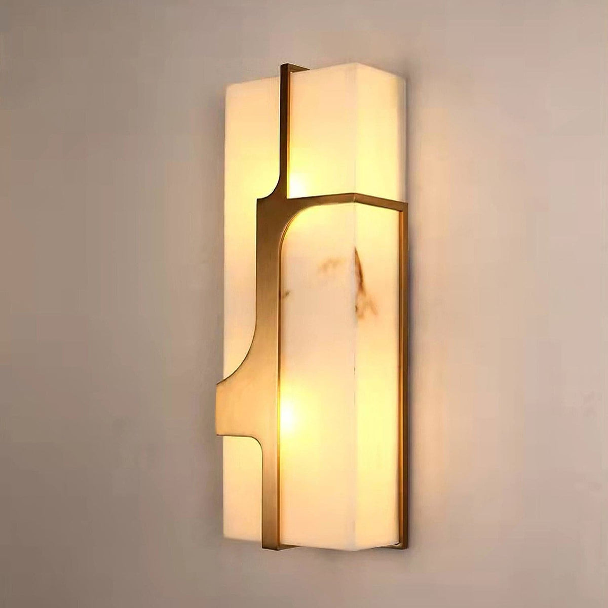 Ariel aplique de pared alabastro y latón Elegancia