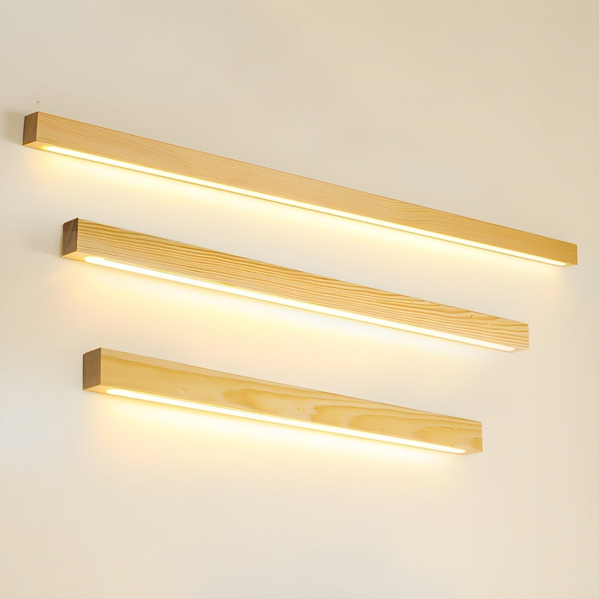 Lustra Lámpara Pared Lineal Minimalista Madera