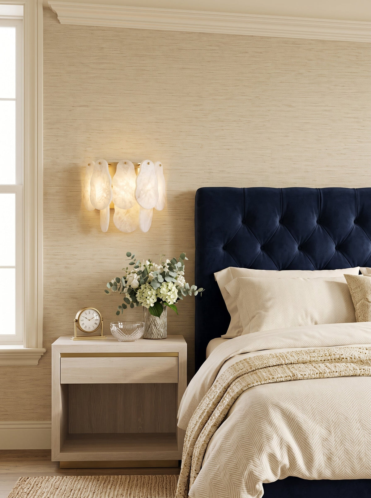 Quenstone Aplique de pared irregular de alabastro