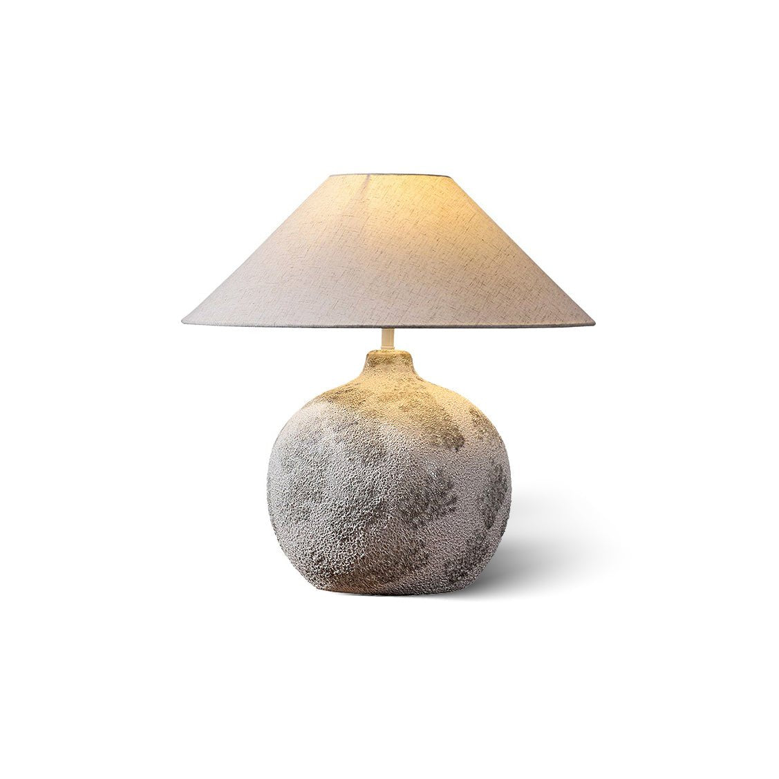Riona lámpara de mesa de cerámica y tejido natural beige