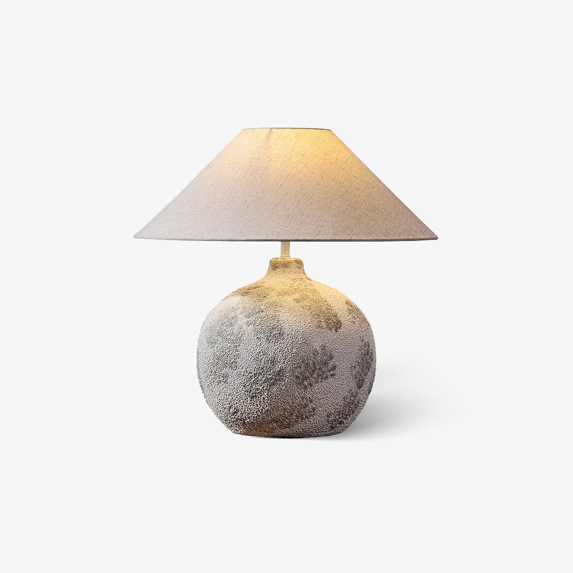 Riona lámpara de mesa de cerámica y tejido natural beige