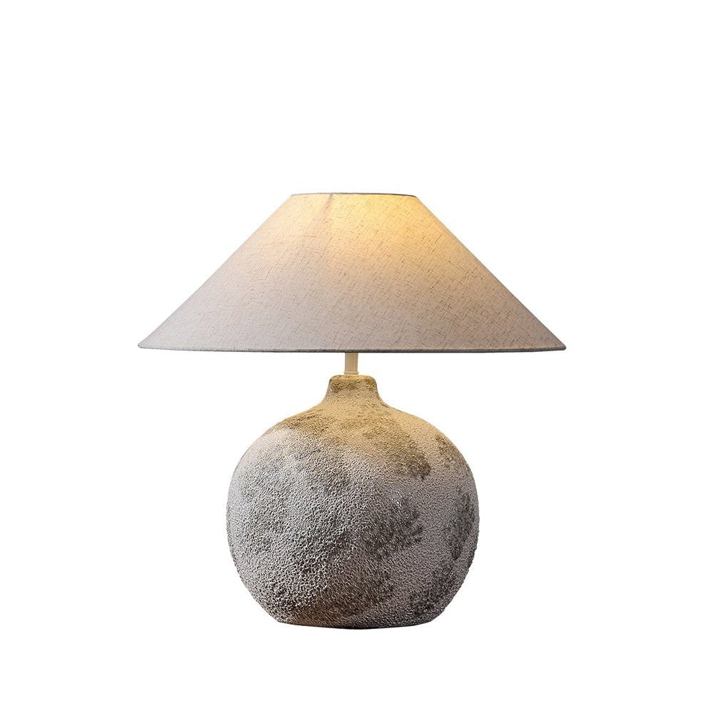 Riona lámpara de mesa de cerámica y tejido natural beige