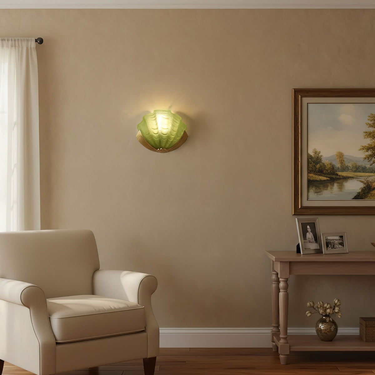 Nico aplique de pared Art Deco con pantalla de vidrio esmerilado en forma de escama